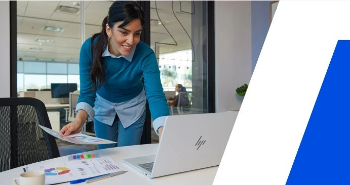 HP EliteBook X laptop in a collaborative office